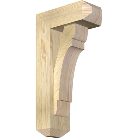 Ekena Millwork Olympic Craftsman Rough Sawn Bracket w/ Offset Brace, Douglas Fir, 6"W x 14"D x 26"H BKT0604X14X26OLY04RDF